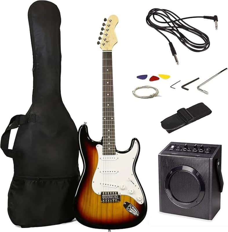 Electric Guitar Kit with 10-Watt Amp, Gig Bag, Picks, Spare Strings image 1