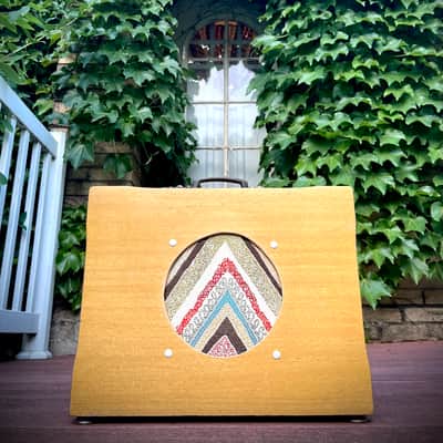 Rotary Connection 1x8 mini/portable loaded guitar speaker cab. Vintage 8 ohm 25 watt speaker. Vintage unique style. Semi open. Handmade. 2026 - Blonde wood image 2