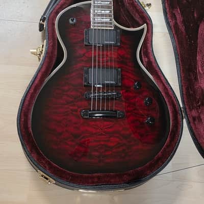 ESP Eclipse E-II QM AAA Quilt Top Custom Pickup LP Singlecut Guitar MIJ Japan See Through Black Cherry Sunburst image 7