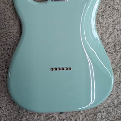 Mint Fender Limited Tom Delonge Blink 182 Stratocaster Guitar with Bag, Surf Green image 4