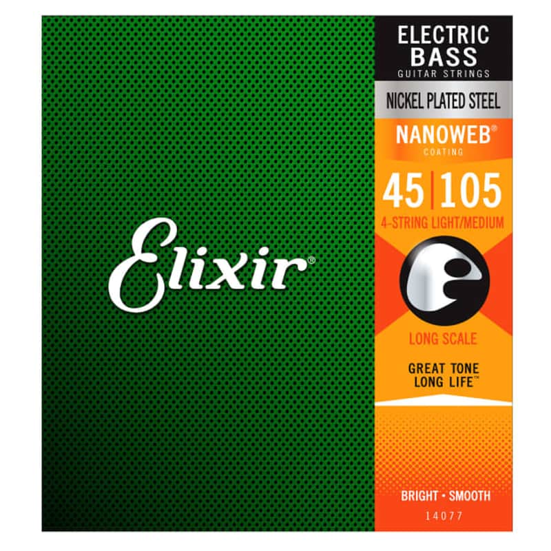 Elixir 14077 Nickel Plated Steel Bass NANOWEB. Long Scale Medium 45-105 image 1