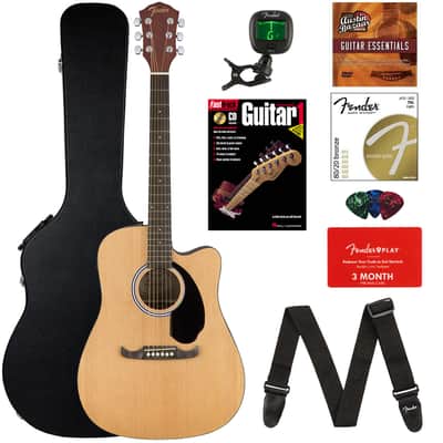 Fender FA-125CE Dreadnought Cutaway Acoustic-Electric Guitar - Natural w/ Hard Case image 1