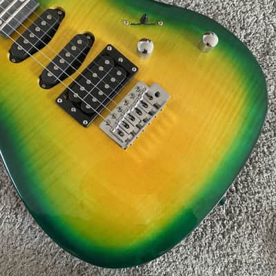Transparent Green Superstrat Electric Guitar, Basswood Body, Maple Neck, Rosewood Fingerboard image 5
