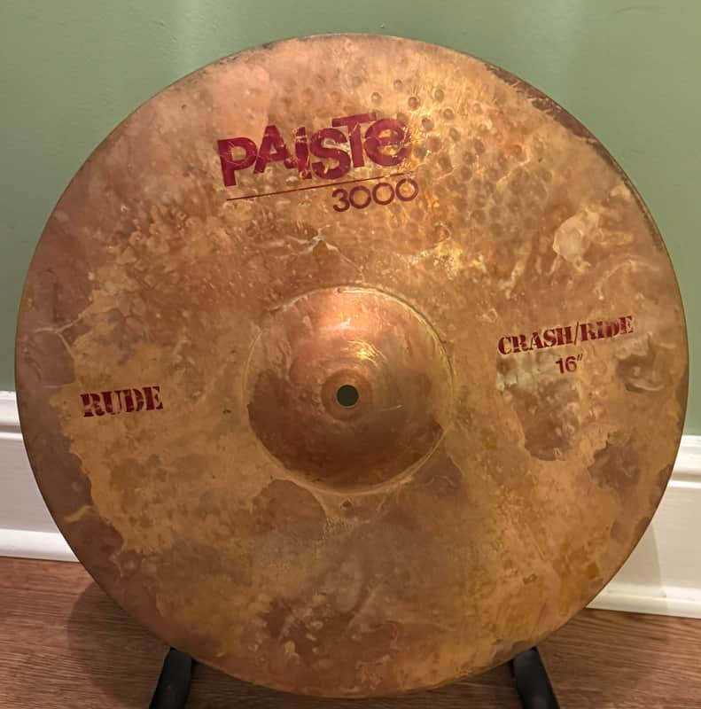 Paiste 3000 16" Rude Crash Ride Cymbal 1300 Grams image 1
