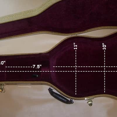 Vintage Style Fender Telecaster Thermometer Shaped Yellow/Gold Tweed Guitar Case, RARE Color Combo image 18