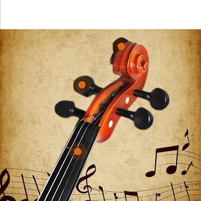 Solidwood Ebony Fitted Violin with Strings, Beginner Starter Violins Kit For enthusiasts w/Hard Case, Bow, Stringed Musical Instruments, Size 4/4 (Full Size) (4/4) image 2