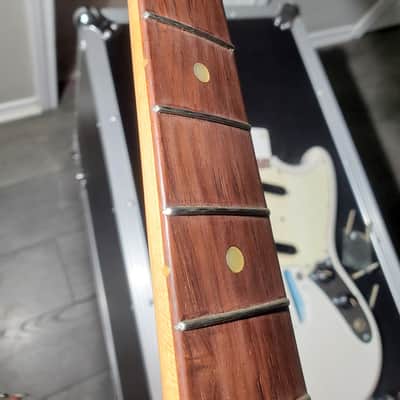 Vintage Fender Mustang 1965 - Olympic White Over Daphne Blue image 13