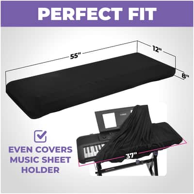 Liquid Stands Piano Keyboard Stand and Bench Set, Piano Cover - Portable Heavy Duty Digital Piano Stand, Adjustable Piano Bench Chair, Protective Cover image 3