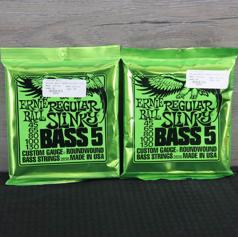 Ernie Ball 2836 Regular Slinky 5-String Nickel Wound Electric Bass Strings (45-130) Silver image 1