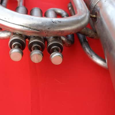 York Baritone Horn. Modern Pitch. Amazing Tone. Silver Plate image 7