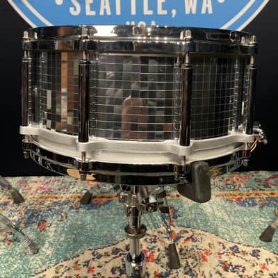 Eric Singer's KISS, David Frangioni Collection, Pearl 14x6.5" "Mirror Ball" Free Floater Snare Drum, Signed by all members of KISS! image 13