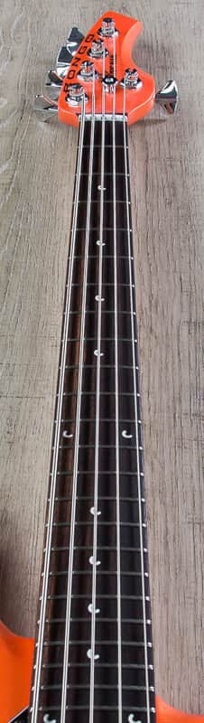 Ernie Ball Music Man Bongo 5 HS Bass Guitar - Tangerine Pearl