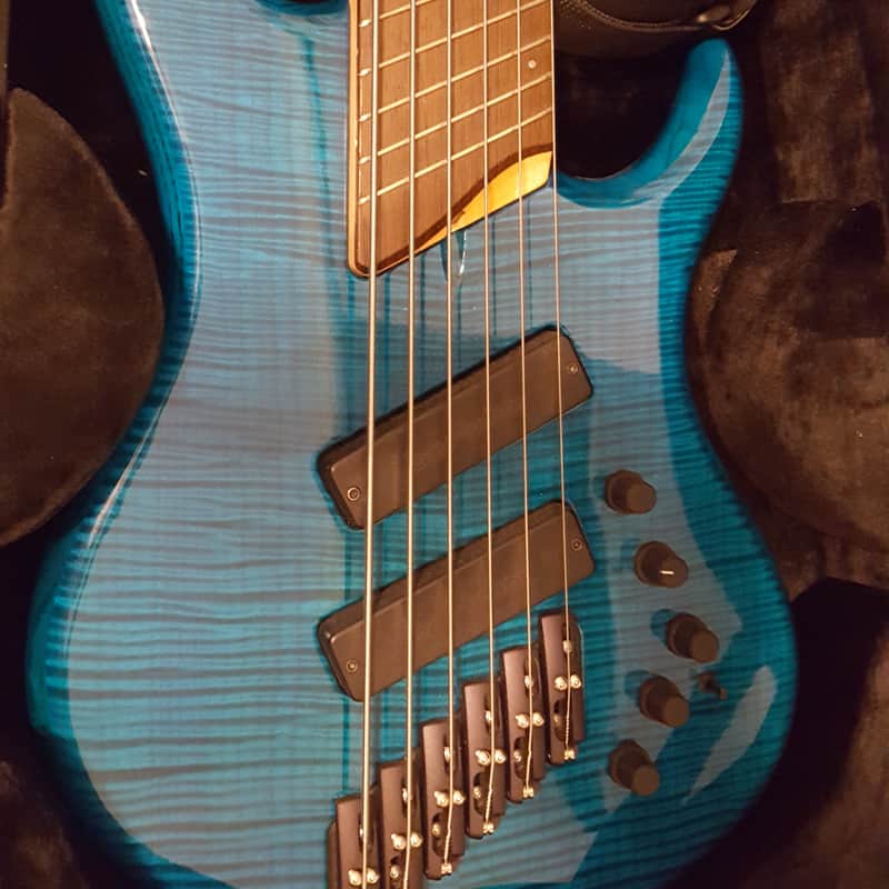 Dingwall Zebra-1 6 String Electric Bass Sheldon Dingwall 2002 - Whalepool Blue image 1