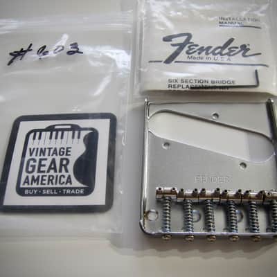 Fender Telecaster Bridge Adjustable Saddles Rare Authentic Vintage Guitar NOS Part Circa-1968-1979-Chrome image 5
