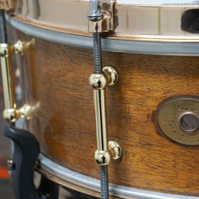 Ludwig 5x14" Solid Shell Snare Drum - 1920s Mahogany image 3