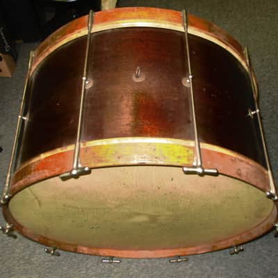 Ludwig & Ludwig Vintage 1920's Single Tension 26" Bass Drum 1920's Mahogany image 10