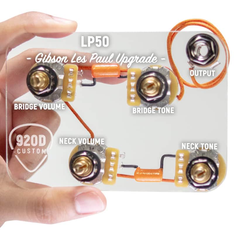 920D LP50-L Pre-Wired Wiring Harness Kit with Long Shafts for Gibson Les Paul image 1