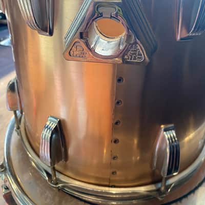 Ludwig 7pc Drum Kit - 8”, 10”, 12”, 13”, 16”, 18” and 24” Early-80’s - Brushed Gold image 20