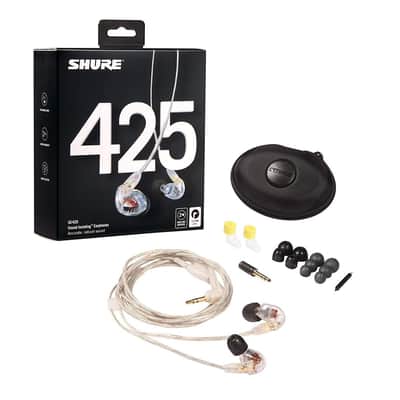 Shure SE425 Professional Sound Isolating In-Ear Monitors w/ Standard 64" Cable - Clear image 1