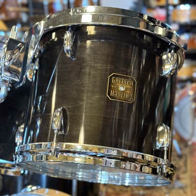 VINTAGE 1980's Gretsch Square Badge Factory Original Drum Set in Gloss Ebony - 16x22, 10x10, 10x12, 11x13, 16x16 image 6