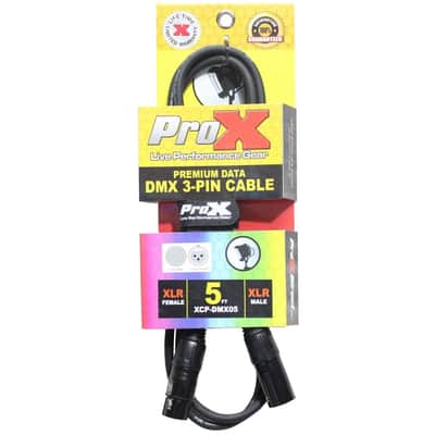 Pro X 5 Ft. DMX XLR3-M to XLR3-F Premium Cable image 2