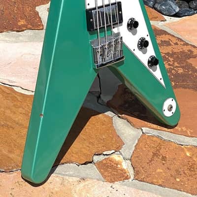 Gibson Flying V '58 Reissue Bass 1999 - the only Inverness Green of 4 ever produced in 1999 as rare as it gets ! image 3