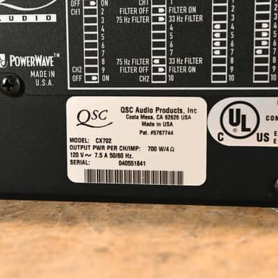 QSC CX702 2-Channel 700W Power Amplifier CG01V5W image 7