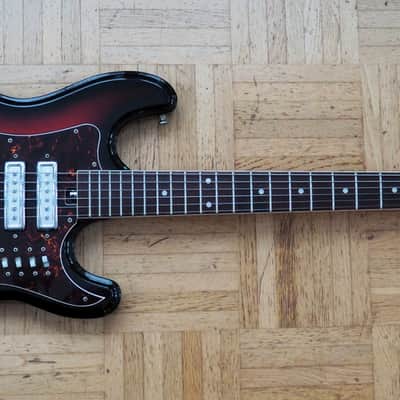 VIDEO! 1970s Japan Sakai (Teisco-ish) "Hertiecaster" guitar - pro Setup, player ready image 2