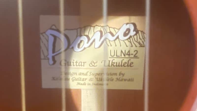 Pono ULN4-2 All-Solid Long Scale Baritone Ukulele image 1