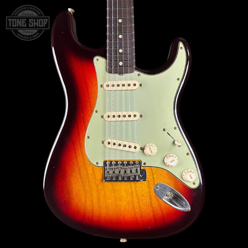 Fender Custom Shop 1963 Stratocaster Journeyman Relic Chocolate 3 Tone Sunburst AAA Maple Neck w/case CZ588787 image 1