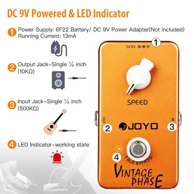 Joyo Vintage Phase Pedal Re-Creates Classic Phaser Sounds for Electric Guitar image 2