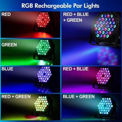 Rechargeable LED Par Can Lights, RGB Battery Powered Stage Uplights with Sound Activated Remote & DMX Control for Festival Event Wedding Bar Church image 6