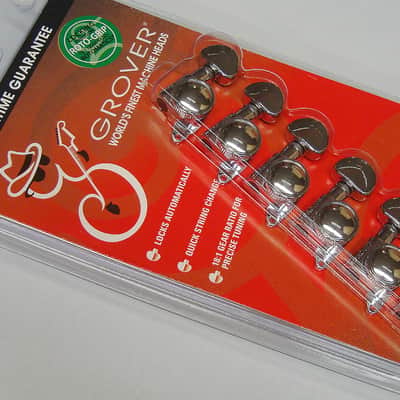 Grover 505C6 Mid-Size Roto-Grip Locking Rotomatic Tuners 6 In-Line, Chrome Finish image 3