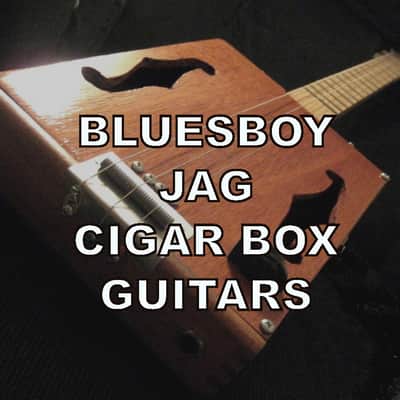 Bluesboy Jag 3 String F Hole Humbucker Cigar Box Guitar 2023 - laquer image 1