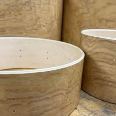 TAMO ASH exotic wood and Maple 7 pcs shell set - 5 ply core shells - Clear gloss polished BEST OFFERS ACCEPTED! image 4