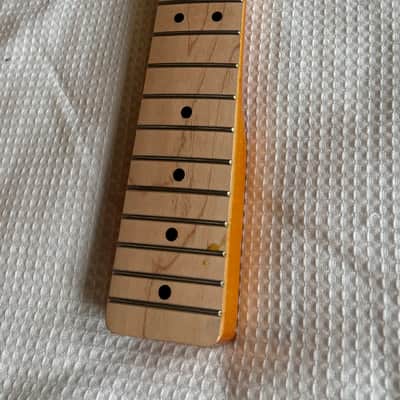 Fender Squire Tele,Telecaster Guitar NECK, CUSTOM UPGRADED to simulate a 60's Neck, with a NEW vintage Nitrocellulose Amber Finish,Kluson style tuners, New Vntage Tele Neck Logo decal image 6