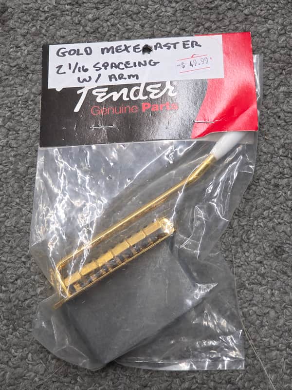 Fender Tremolo - Gold Mexican 2 1/16 spacing with bar image 1