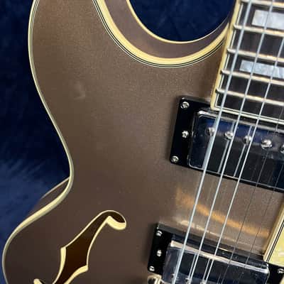D'Angelico Premier DC Semi-Hollow in Champagne Pre-owned with Bag image 6
