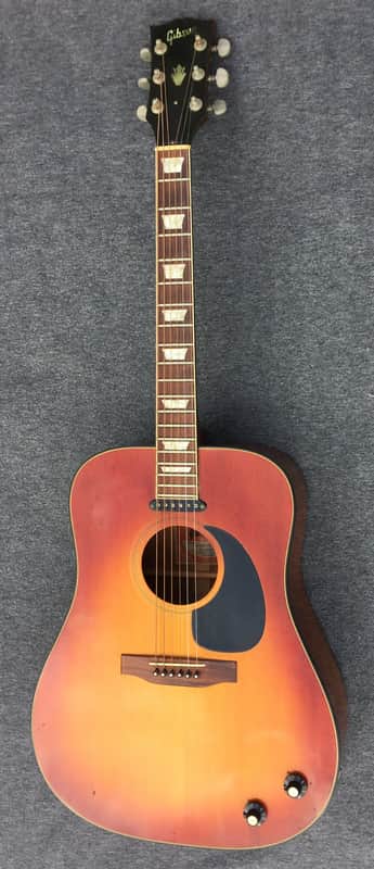 Gibson J-160E 1973 Cherry Sunburst mini P90 pickup image 1