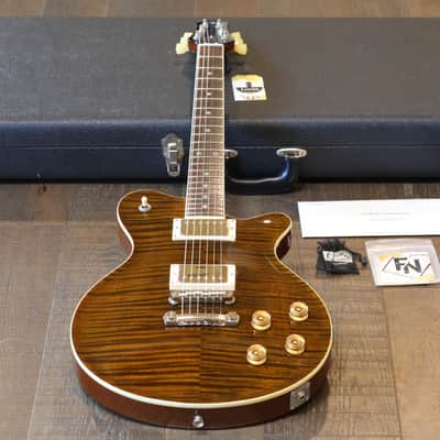 MINTY! 2008 Grosh Set Neck Custom Electric Guitar Trans Tiger Eye w/ Brazilian Board + OHSC image 1