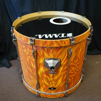 Tama Superstar Series 22" Birch/Basswood Bass Drum w/ Mount - Orange Satin Flame | 18x22" image 9