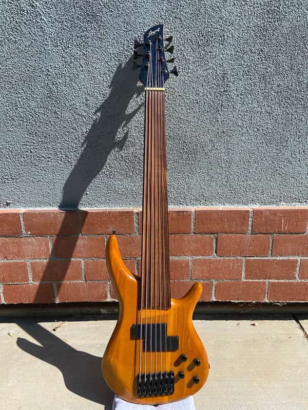 L'Dressy 7-string fretless bass. Mid-2000s - Honey image 1