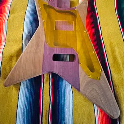 Custom Type x style guitar body 2023 - Mahogany & Purple Heart image 2