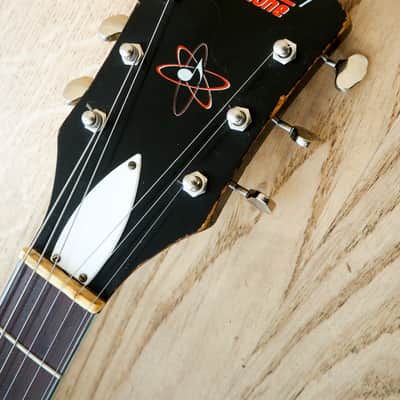 1959 Harmony Stratotone Jupiter H49 Vintage Electric Guitar, DeArmond Gold Foils w/ Tweed Case image 4