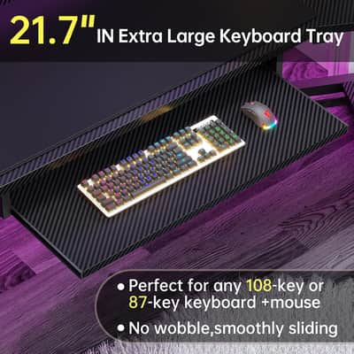 Studio Furniture 79" Full Size Studio Workstation with Keyboard Tray - Black image 5