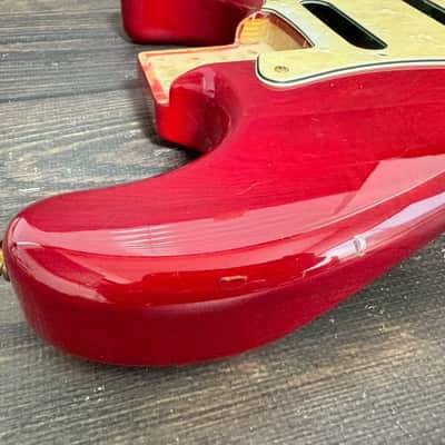 90s Charvel CST-060 Stratocaster Body Ash See-throw Red w/Plate Made in Japan image 9