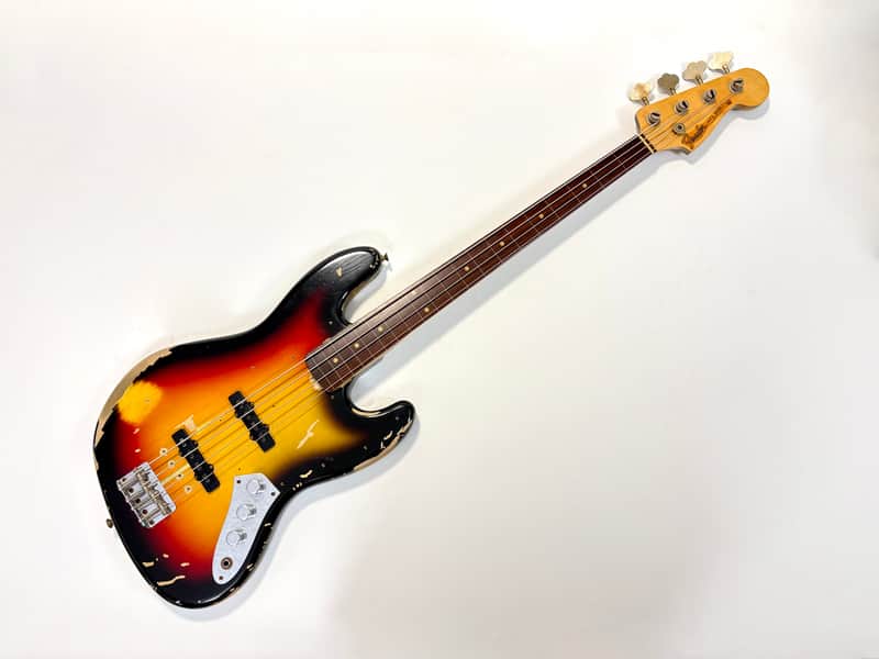 Fender Jazz Bass Jaco Pastorius Tribute Relic 2013 Custom Shop Sunburst Fretless image 1