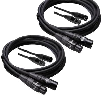 2 Pack Hosa Pro Microphone Cable, Neutrik REAN Connectors REAN XLR3F to XLR3M, HMIC-015 (15 Feet) image 3