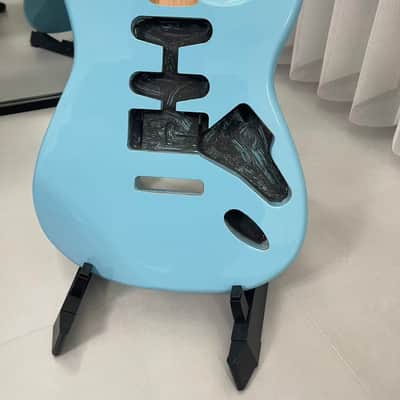 1 blue gloss SSH Alder wood Strat Electric guitar body single single humbucker image 1