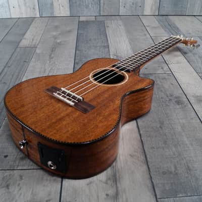 Lanikai MAS-CET All Solid Mahogant Tenor ‘Electo-Cutaway’ Including Styrofoam Case image 9